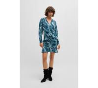 BOSS Robe froncée sur le devant à imprimé effet marbré - Style C_Dittan, 50530949 Bleu à motif 46