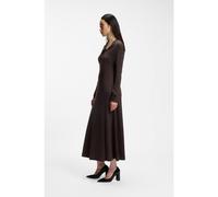 BOSS Robe longue à encolure drapée avec détail en métal - Style Evonya, 50568606 Marron foncé L