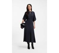 BOSS Robe longue en crêpe stretch pour le bureau - Style Donaza, 50567361 Bleu foncé 44