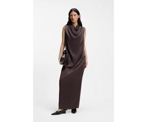 BOSS Robe longue sans manches en satin sable - Style DABIKA_FS_C, 50562632 Marron foncé 38