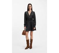 BOSS Robe mi-longue en satin froissé - Style C_Deply, 50553594 Gris sombre 42