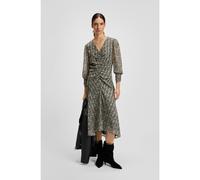 BOSS Robe mi-longue en seersucker imprimé à détails froncés - Style C_DERODEO, 50544051 Gris à motif 42