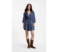 BOSS Robe portefeuille en jean avec manches ballon - Style C_Dardy, 50559071 Bleu 34