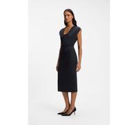 BOSS Robe près du corps à finitions en gros-grain - Style Dorlita, 50563851 Bleu foncé 36