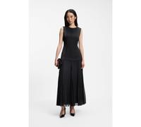 BOSS Robe sans manches en crêpe avec jupe plissée - Style Detulip, 50568734 Bleu foncé 38