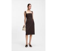 BOSS Robe Slim en jersey avec détail superposé - Style Drapera, 50557444 Marron foncé 40