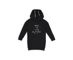 BOSS Robe sweat à capuche en coton stretch à imprimé emblématique pour enfant - Style J51105/09B06A, J51105 Noir 156