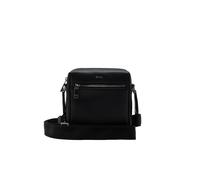 BOSS Sac reporter en cuir grainé avec logo - Style Daxter_NS zip, 50563858 Noir pcs.