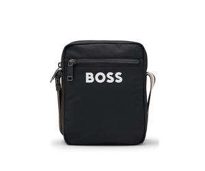 BOSS Sac à bandoulière en tissu structuré avec logo en relief - Style Catch_3.0_NS_Zip, 50511961 Noir pcs.