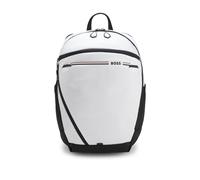 BOSS Sac à dos en tissu structuré avec logo et rayure emblématique - Style Stenson T_Backpack, 50567733 Blanc pcs.