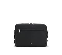BOSS Sac messenger en similicuir grainé à logo embossé - Style Ray_Flap Messenger, 50552622 Noir pcs.