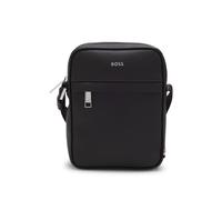 BOSS Sac reporter à rayures emblématiques et détail logoté - Style Zair_NS zip, 50483566 Marron foncé pcs.