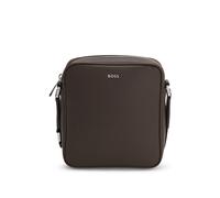 BOSS Sac reporter avec lettres logo argentées - Style Northon_NS zip, 50567390 Marron foncé pcs.