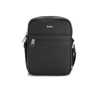 BOSS Sac reporter en cuir recy vec sangle à logo réglable - Style Zair_NS zip, 50483566 Noir pcs.