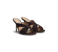 BOSS Sandales en cuir suédé avec bretelles croisées - Style Charlize_SaMule90_SD, 50563356 Marron foncé 40