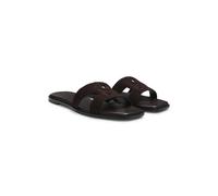 BOSS Sandales en cuir suédé avec monogramme Double B brodé - Style Charlize_SaMu10_SBHF, 50563333 Marron foncé 36