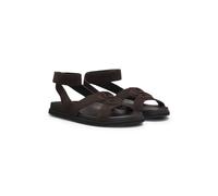 BOSS Sandales en daim avec monogramme Double B - Style Freyah_Sandal_SDBBHF, 50563358 Marron foncé 41