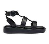 BOSS Sandales Femme En Cuir Avec Plateforme Fermeture Avec Boucle Marquée Modèle