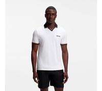 BOSS Active Polo Slim Fit avec détails à rayures emblématiques - Style PL_TOC Serve 2, 50559200 Blanc S