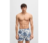 BOSS Short de bain à imprimé intégral et badge logoté - Style Piranha, 50508844 Bleu XL
