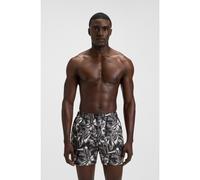BOSS Short de bain à imprimé intégral et badge logoté - Style Piranha, 50508844 Gris chiné L