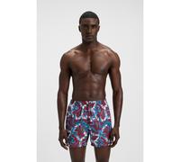BOSS Short de bain à imprimé intégral et badge logoté - Style Piranha, 50508844 Rouge XS