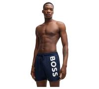BOSS Short de bain Octopus – à séchage rapide, logo imprimé vertical – Bleu foncé S