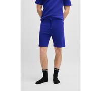 BOSS Short de pyjama en coton mélangé avec logo brodé - Style Waffle Shorts, 50535884 Bleu XXL