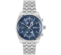 BOSS Montre Chronographe à Quartz avec Calendrier pour Homme Collection SKYTRAVELLER Le avec Bracelet en Acier Inoxydable Argenté - 1514216