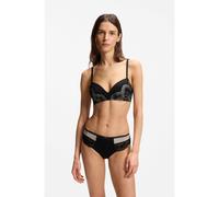 BOSS Slip à la coupe Low Rise en dentelle et tulle - Style HIPSTER_AURORA, 50566453 Noir L