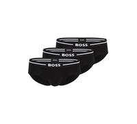 BOSS Lot de trois boxers courts en coton stretch avec taille logotée - Style HipBr 3P Bold, 50510679 Noir S