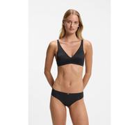 BOSS Slip taille basse avec plaquette dorée et dentelle monogramme - Style BRIEF_B LACE, 50566492 Noir XS