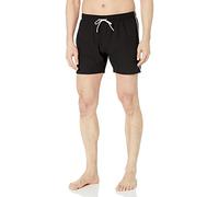 Boss Solid Swim Trunk with Iconic Side Stripe Dark Black