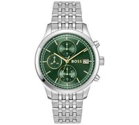 BOSS Montre chronographe avec cadran vert Stratus et bracelet à maillons - Style STRATUS, 58733295 Couleur argentée pcs.