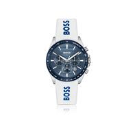 Boss Montre Chronographe à Quartz pour Homme Collection Strike Chrono avec Bracelet en Silicone Blanc - 1514238