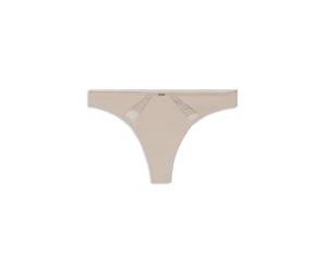 BOSS String en microfibre avec empiècements en dentelle - Style THONG_B.PURE, 50545055 Beige clair M