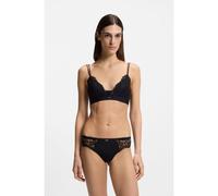 BOSS String taille régulière en dentelle avec plis en mesh - Style THONG_BLOSSOM, 50556195 Noir M