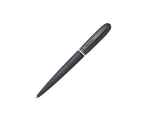 BOSS Stylo à bille en métal brossé avec bague à rayures emblématiques - Style Ballpoint pen Contour Iconic, 58122617 Gris sombre pcs.