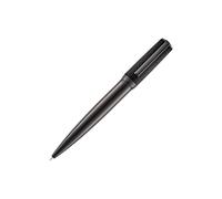 BOSS Stylo à bille plaqué couleur acier avec capuchon en cuir saffiano - Style Ballpoint pen Double B Saffiano Black, 58681666 Noir pcs.