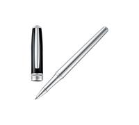 BOSS Stylo roller chromé avec capuchon laqué noir - Style Rollerball pen Essential Classic Black &, 58837083 Couleur argentée pcs.