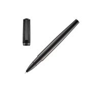 BOSS Stylo roller finition canon de fusil avec capuchon en cuir texturé - Style Rollerball pen Double B Saffiano Black, 58681667 Noir pcs.