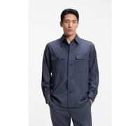 BOSS Surchemise coupe décontractée en laine vierge lavable - Style P-Carper-OS-WG-262, 50561628 Bleu foncé 102