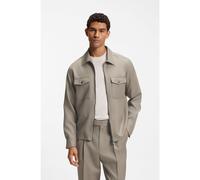 BOSS Surchemise Relaxed en laine vierge à fermeture éclair - Style C-Carper-OS-ZipP-264, 50572006 Brun chiné 52