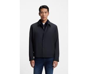 BOSS Surchemise Relaxed en lin mélangé à teneur en laine - Style P-Carper-Coach-WG261, 50556776 Bleu foncé 46