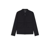 BOSS Surchemise Relaxed zippée en laine vierge chinée - Style C-Carper-OS-2PP-261, 50559721 Bleu foncé 44
