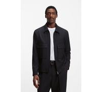 BOSS Surchemise Relaxed zippée en laine vierge chinée - Style C-Carper-OS-2PP-261, 50559721 Bleu foncé 56