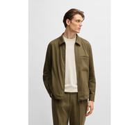 BOSS Surchemise Relaxed zippée en lin mélangé - Style P-Carper-Zip-WG-252, 50540701 Olive 54