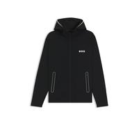 BOSS Sweat à capuche Actif zippé en gabardine stretch avec technologie thermorégulatrice - Style Sicon TOC, 50542948 Noir XL