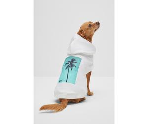 BOSS Sweat à capuche de plage pour chien en coton à imprimé palmier - Style Dog Beach Hoodie, B3SDAH025 Blanc XL