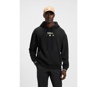 BOSS Sweat à capuche en molleton de coton avec motif artistique d’inspiration tennis - Style HOODIE BOSS OPEN 25, 50545708 Noir XXL